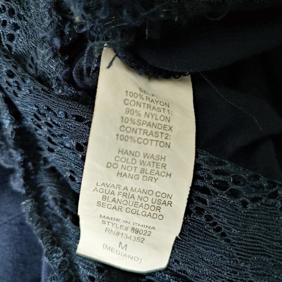 Navy Blue Spaghetti Strap Romper Sz M - Picture 6 of 8